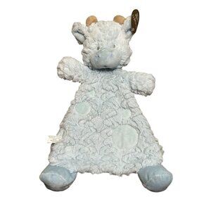 Demdaco‎ NWT Blue Cow Lovey Security Blanket Soother Flat Rattle